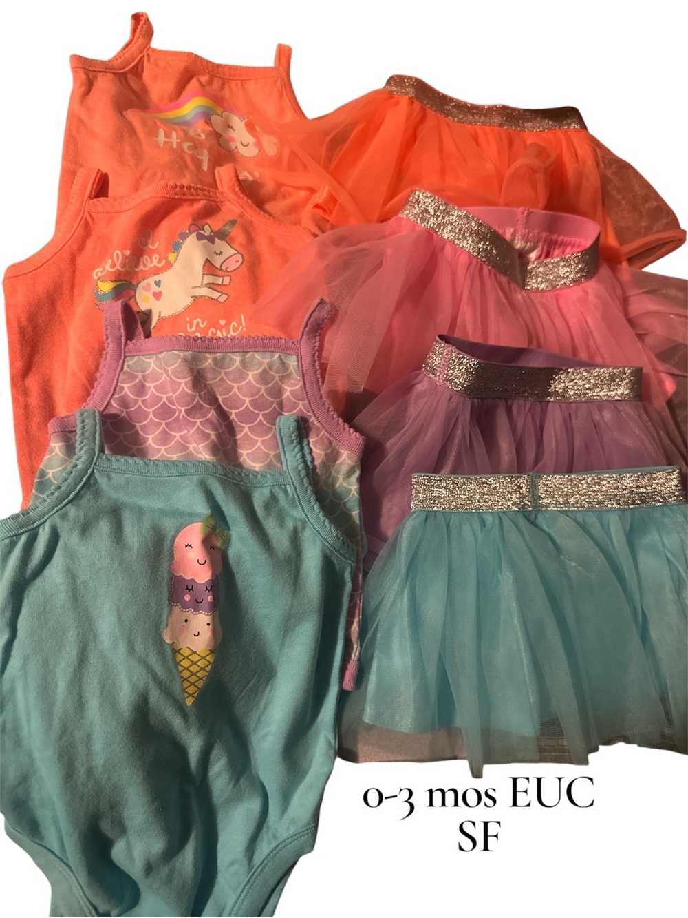 Garanimals Girls Colorful Tank & Tutu Matching Sets - Orange, Pink, Purple, Teal
